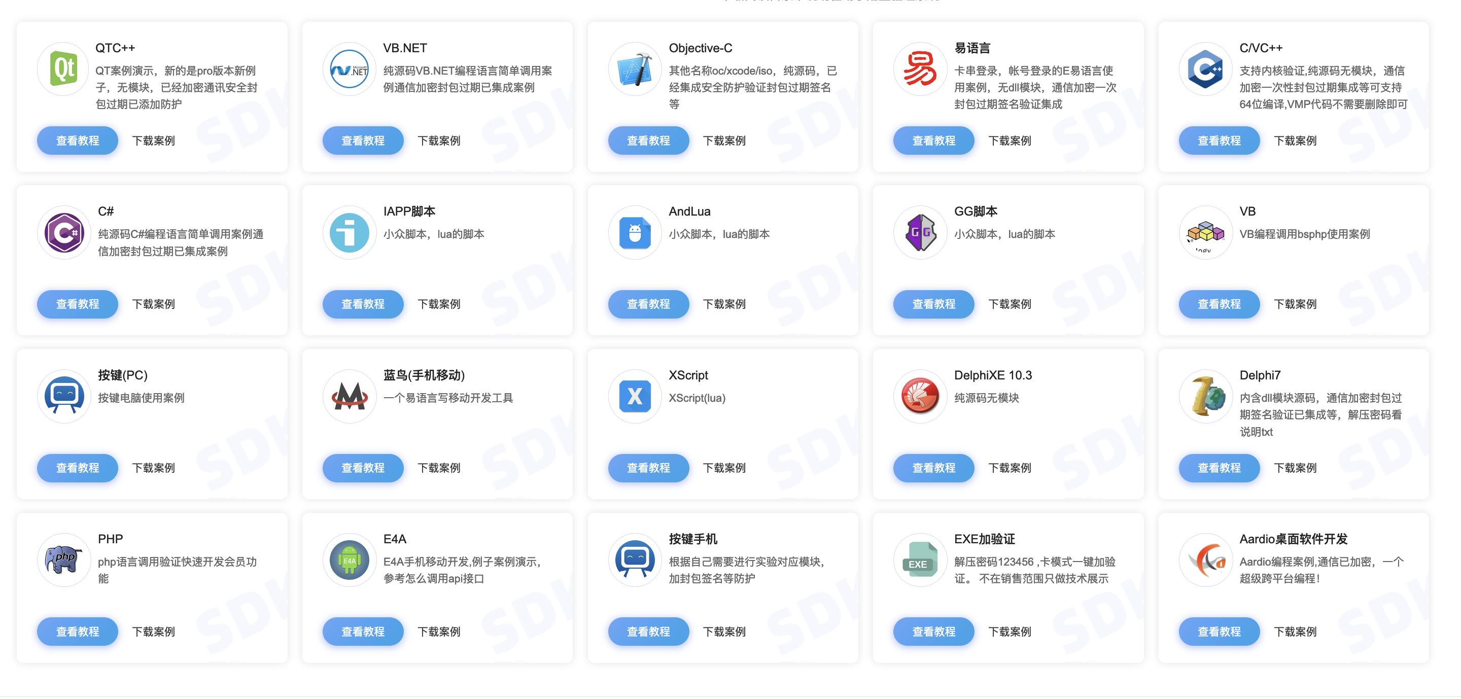 客户端SDK已有编程案例,易语言验证系统,C++验证系统均支持调用